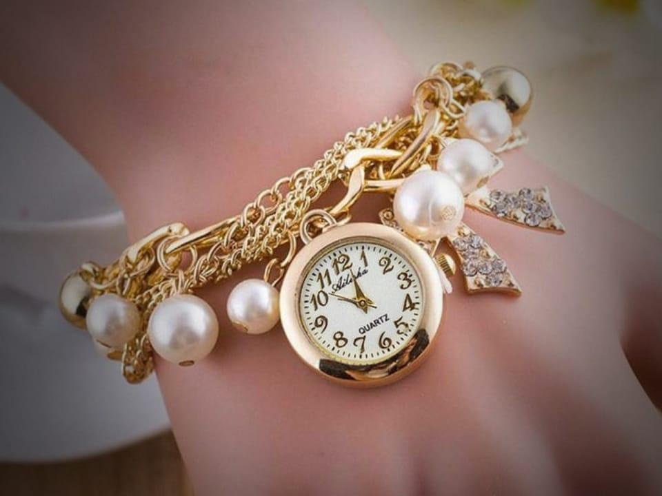 Fancy parel bracelet watch
