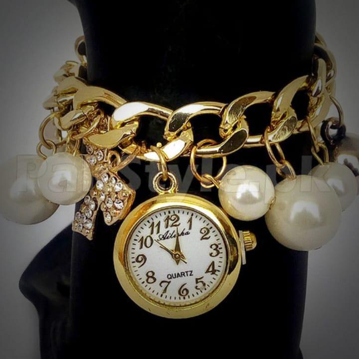 Fancy parel bracelet watch