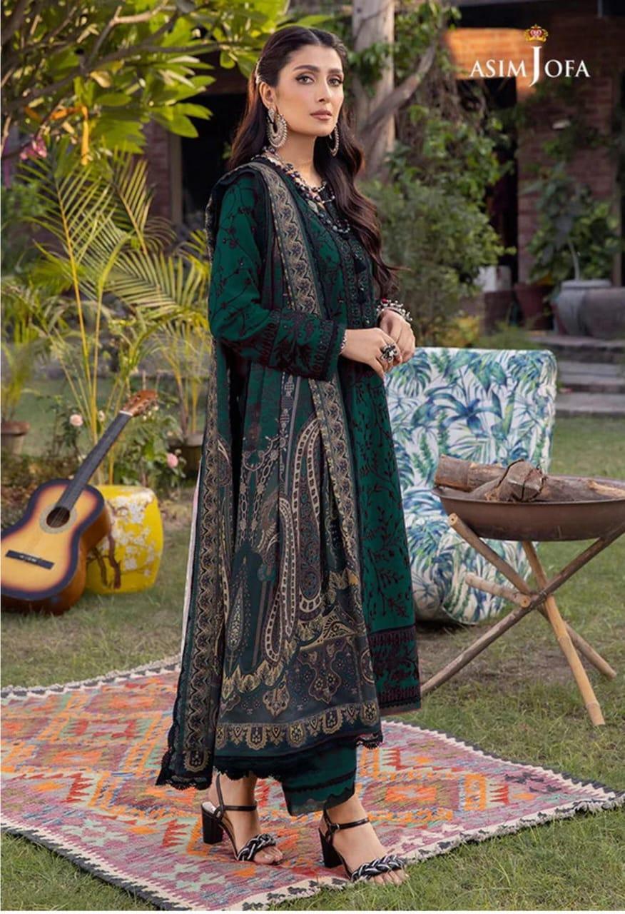 3pec woman's unstitched Embroiderered suit