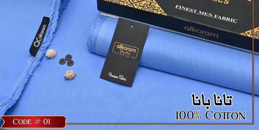 Man's unstitched cotton plan suit