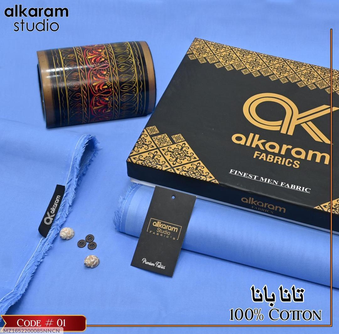 Man's unstitched cotton plan suit