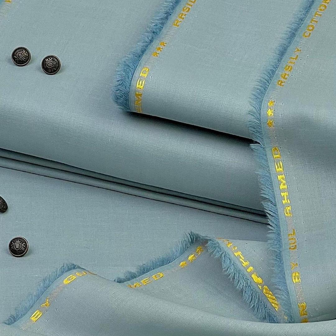 Man's unstitched soft cotton plan suit