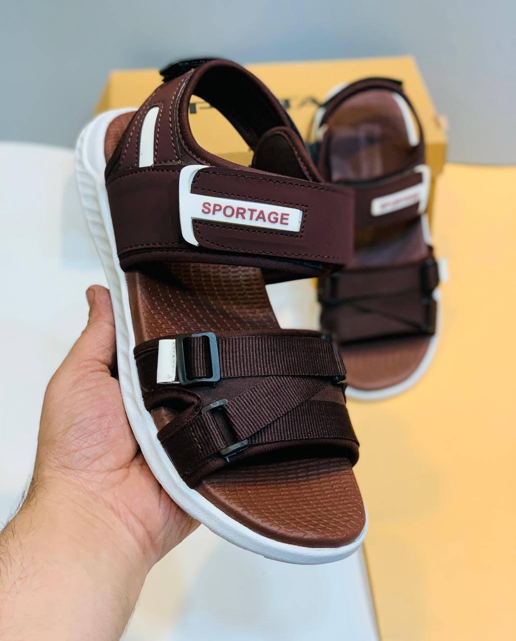 Man's Rexine fancy sandals sportage Brown