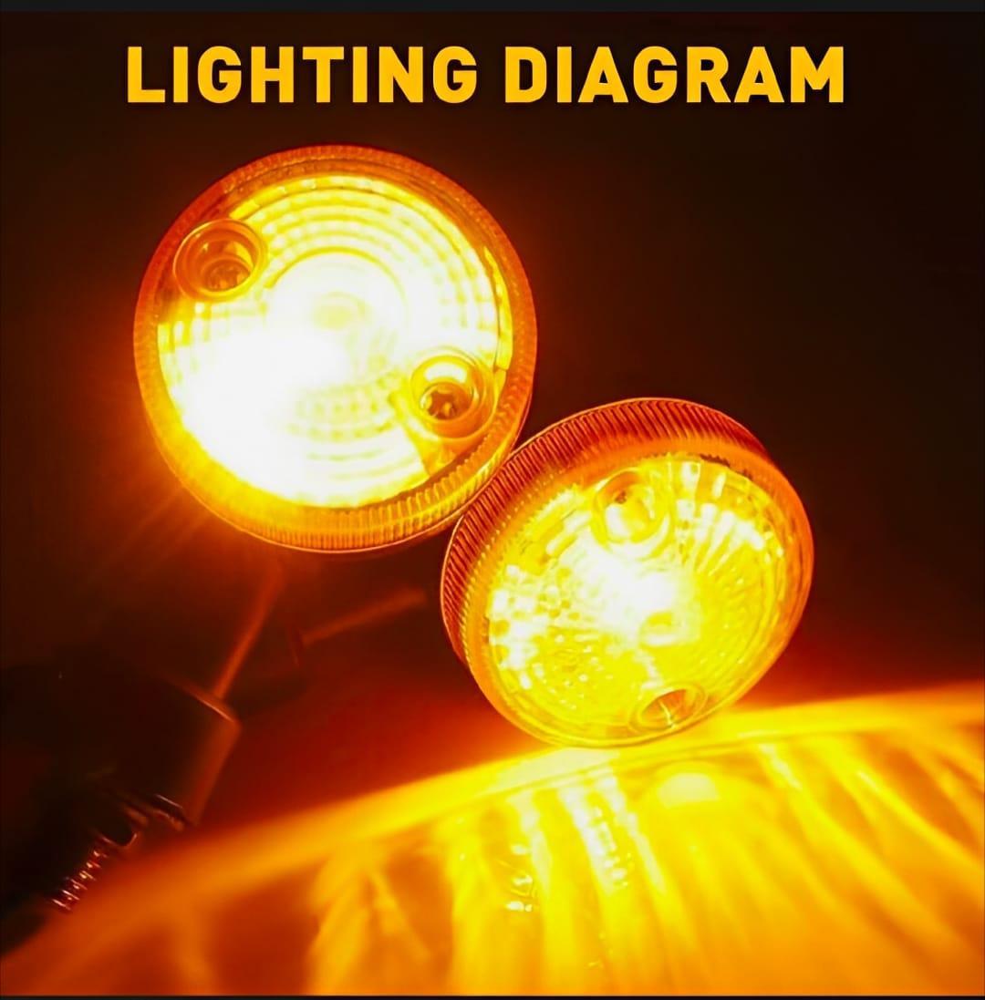 Pack of 4 universal motorcycle turn signal indocter lights round fit for 70cc & 125cc bike
