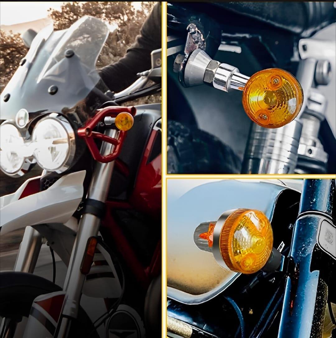 Pack of 4 universal motorcycle turn signal indocter lights round fit for 70cc & 125cc bike