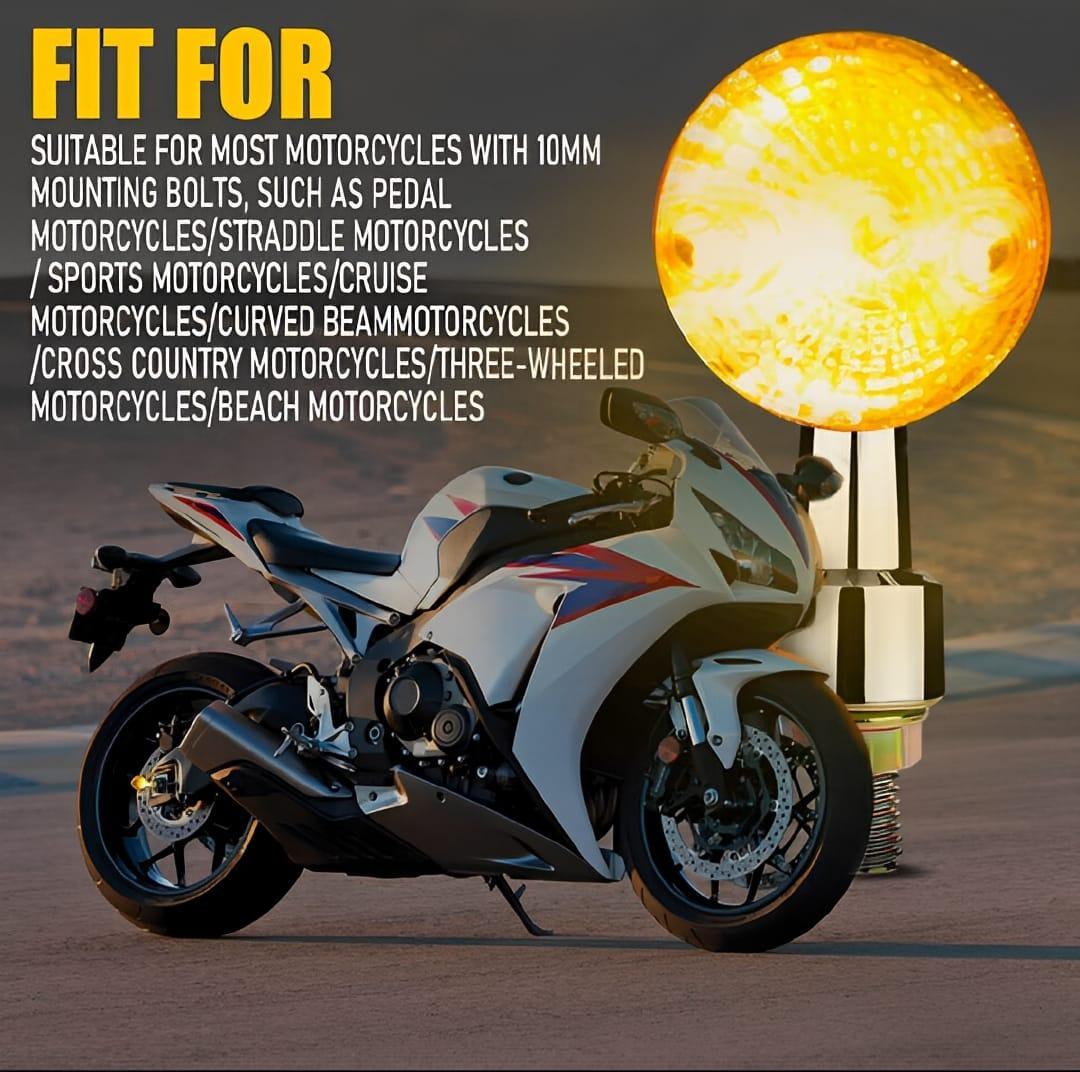 Pack of 4 universal motorcycle turn signal indocter lights round fit for 70cc & 125cc bike