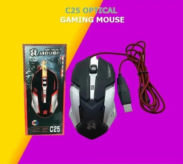 C25 Gaming Aptcal Mouse RGB LED High precision USB wired Ergonomics comfort For PC Game