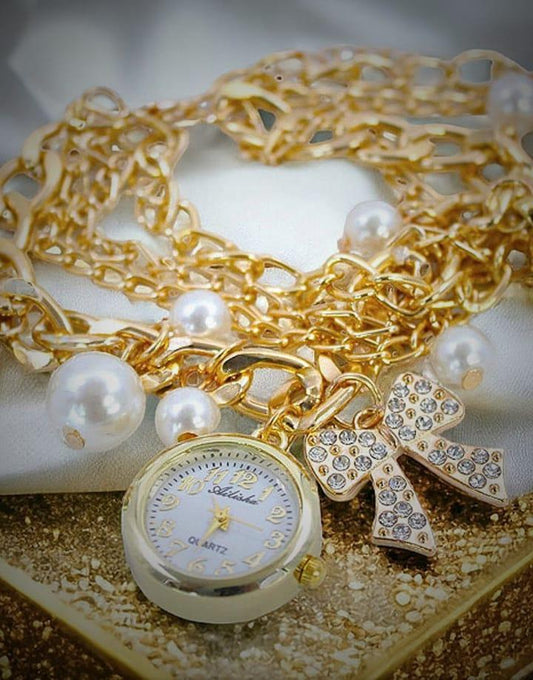 Fancy parel bracelet watch