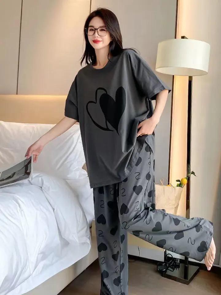 2Pac woman's stitches cotton jersey printed night suit