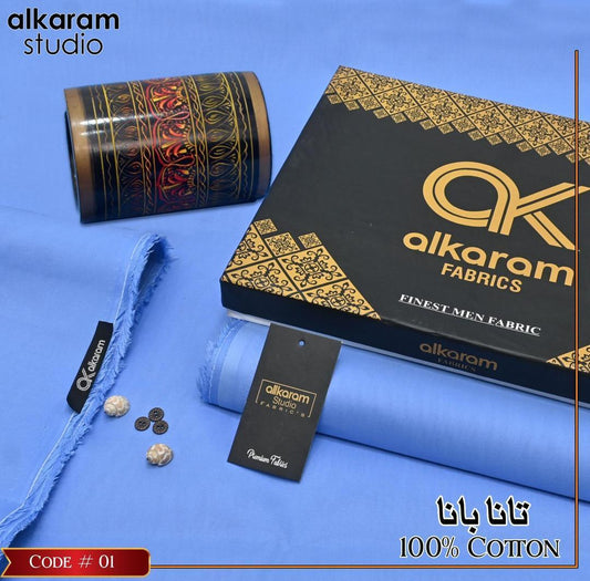 Man's unstitched cotton plan suit