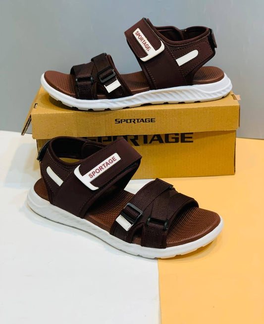 Man's Rexine fancy sandals sportage Brown