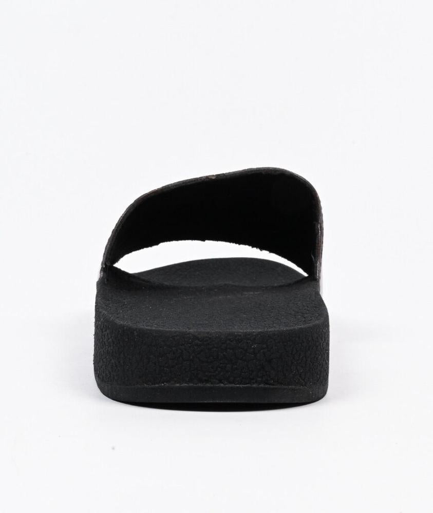 Black camel tessal slides slippers for men
