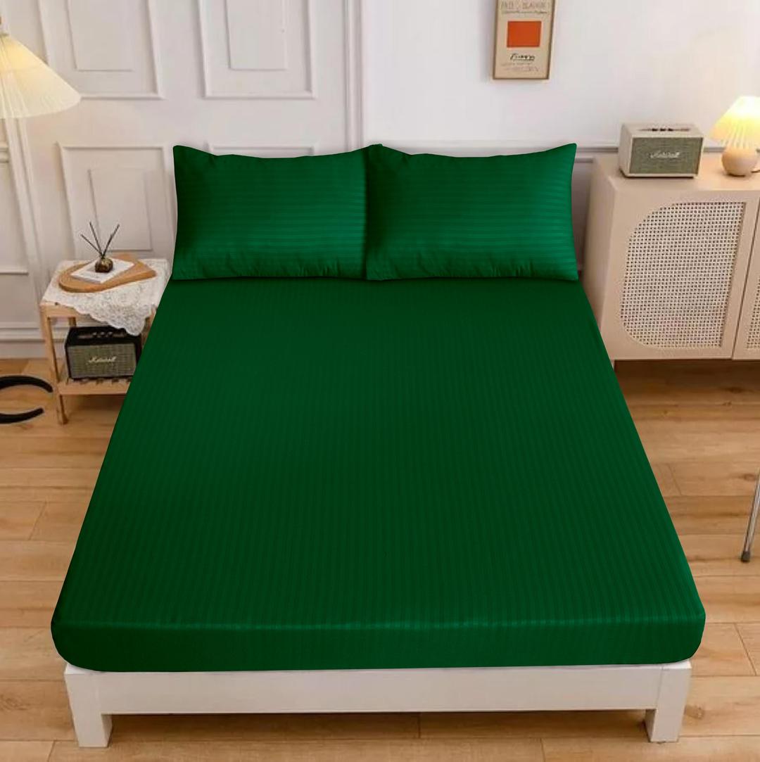 3pec cotton stotton Embossed double bed sheet