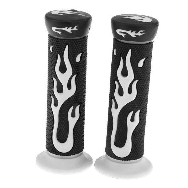 Universal Motorcycle Handlebar grapes 7/8 skull head flame rubber