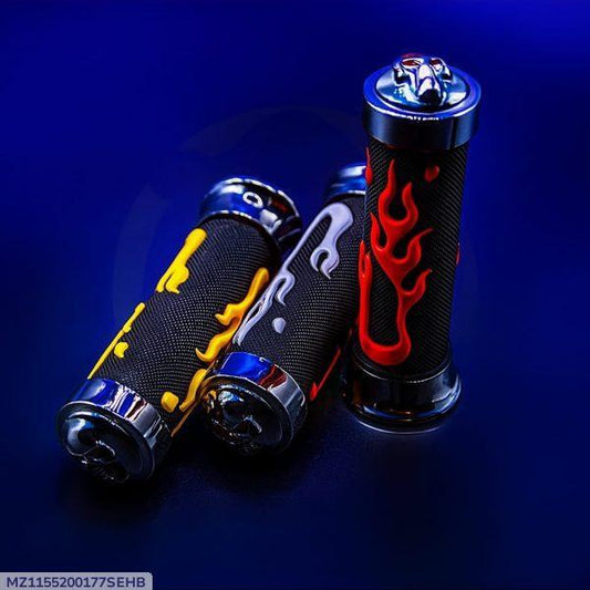 Universal Motorcycle Handlebar grapes 7/8 skull head flame rubber