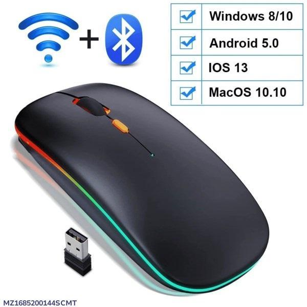 Rechargeable LED Bluetooth 5.1/2.4G Wireless mouse slint 800/1200/1600 USB-C